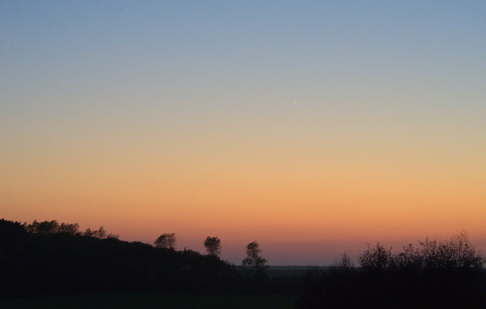 Dusk over the marshes, and the dot of Venus, from The BSCC at Needham, and a Birthday By The Sea, Cley, Norfolk - 26th May 2012