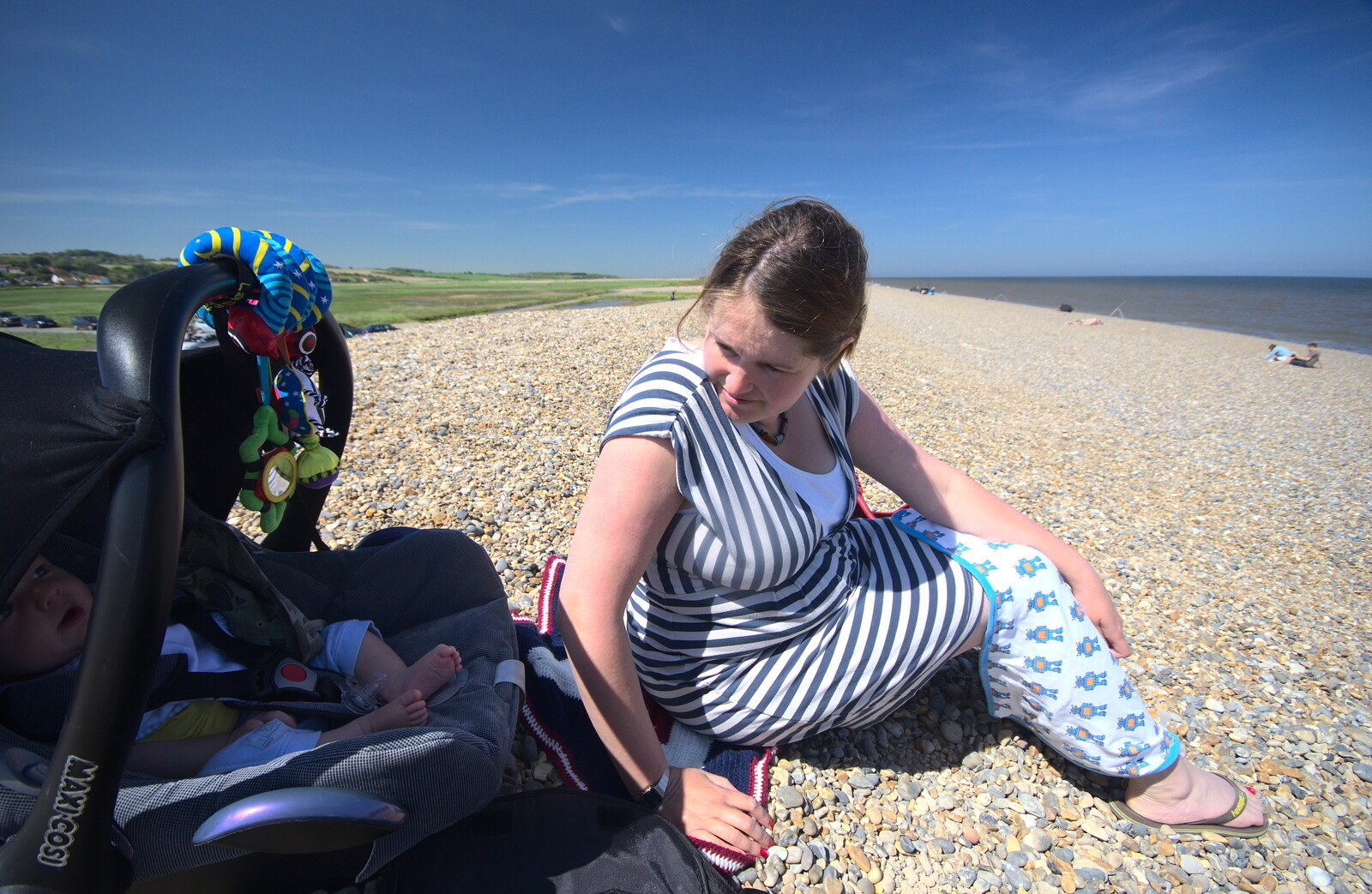 Isobel and Harry on the beach at Salthouse from The BSCC at Needham, and a Birthday By The Sea, Cley, Norfolk - 26th May 2012