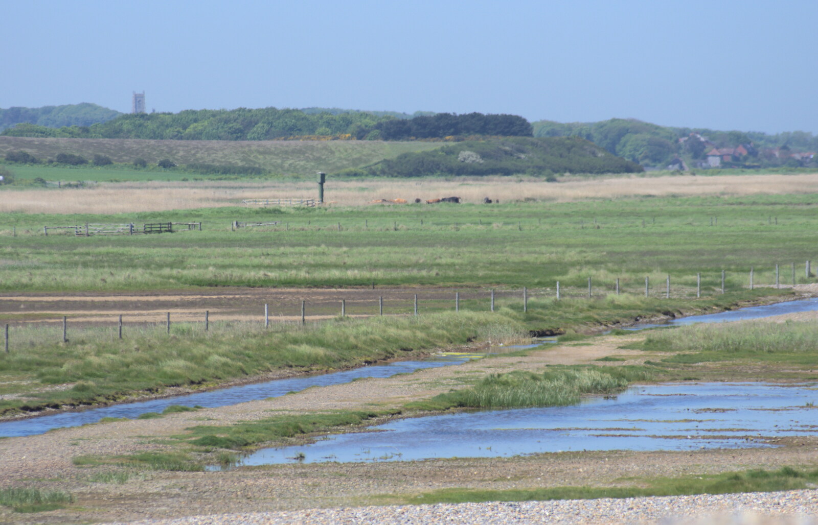 Salt marshes at Salthouse from The BSCC at Needham, and a Birthday By The Sea, Cley, Norfolk - 26th May 2012