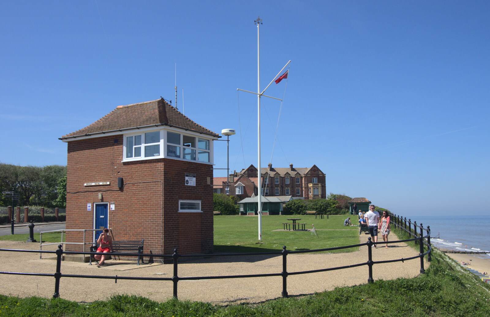 The Mundesley coastguard station from The BSCC at Needham, and a Birthday By The Sea, Cley, Norfolk - 26th May 2012