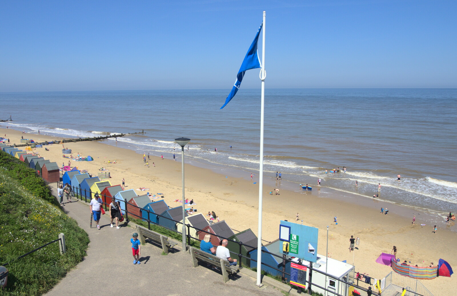 Mundesley beach, and its coveted Blue Flag from The BSCC at Needham, and a Birthday By The Sea, Cley, Norfolk - 26th May 2012