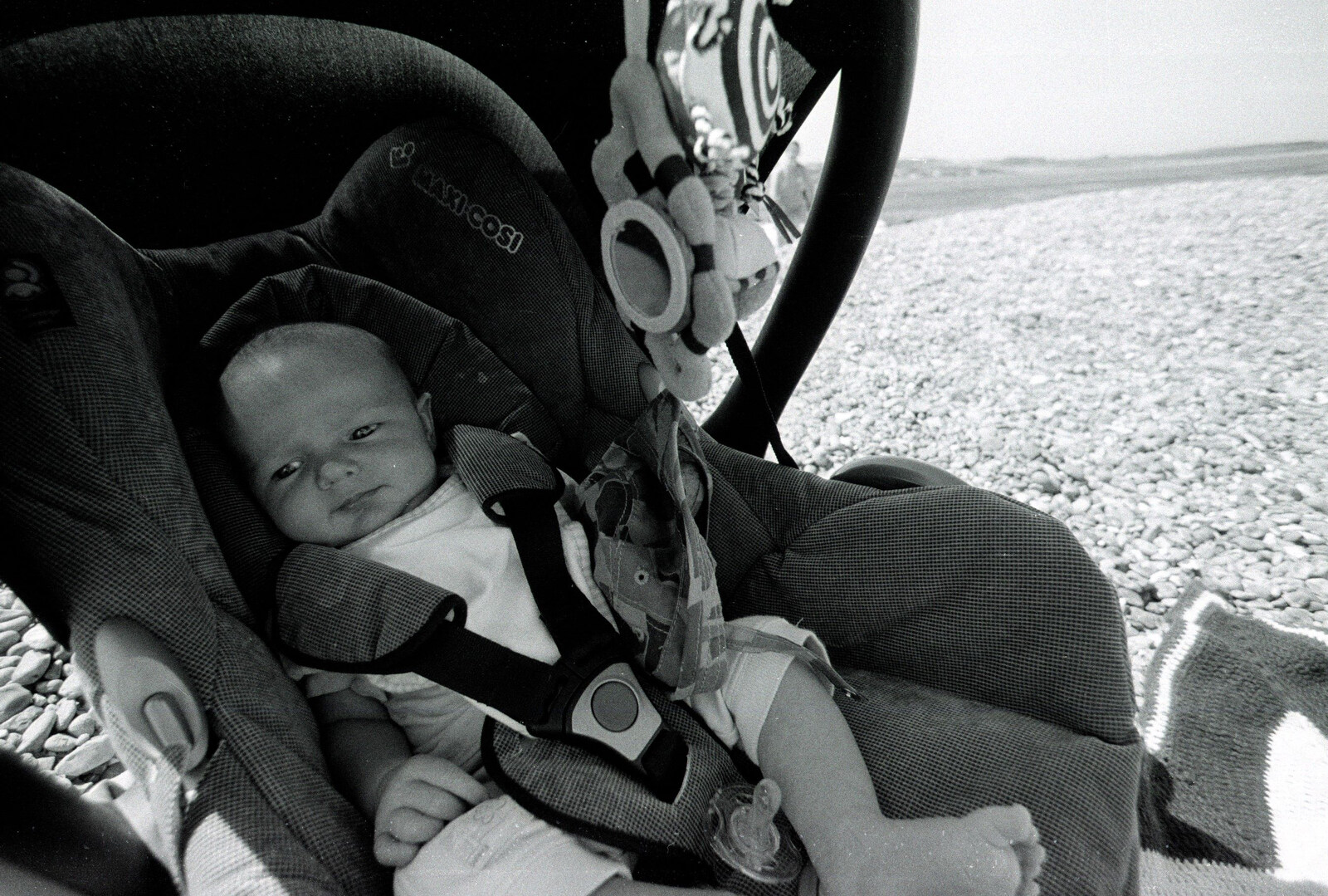 Harry in his car seat from The BSCC at Needham, and a Birthday By The Sea, Cley, Norfolk - 26th May 2012