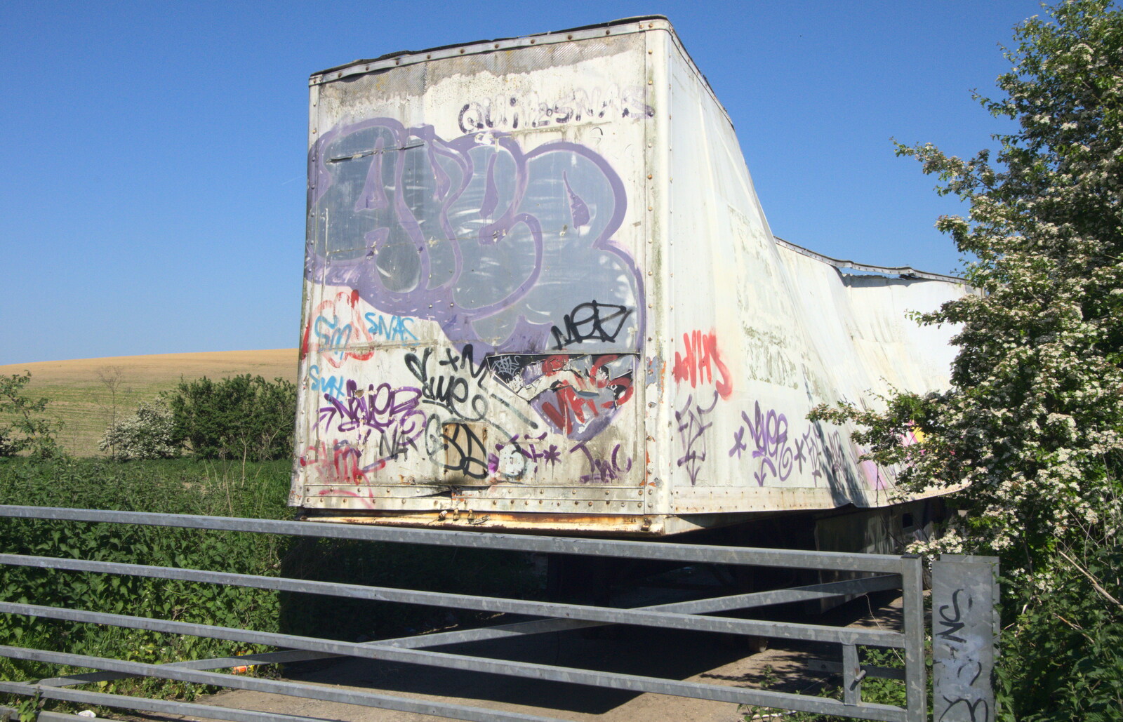 The derelict HGV trailer off the A140 from Rural Norfolk Dereliction and Graffiti, Ipswich Road, Norwich - 27th May 2012