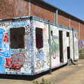 Rural Norfolk Dereliction and Graffiti, Ipswich Road, Norwich - 27th May 2012, Heavily graffiti'd Portakabin