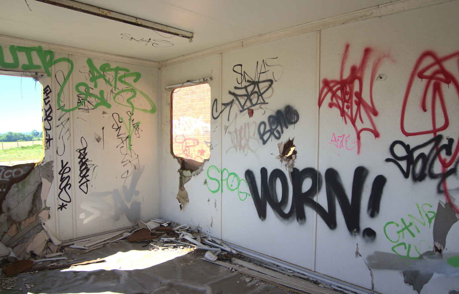 Inside the graffiti portakabin from Rural Norfolk Dereliction and Graffiti, Ipswich Road, Norwich - 27th May 2012