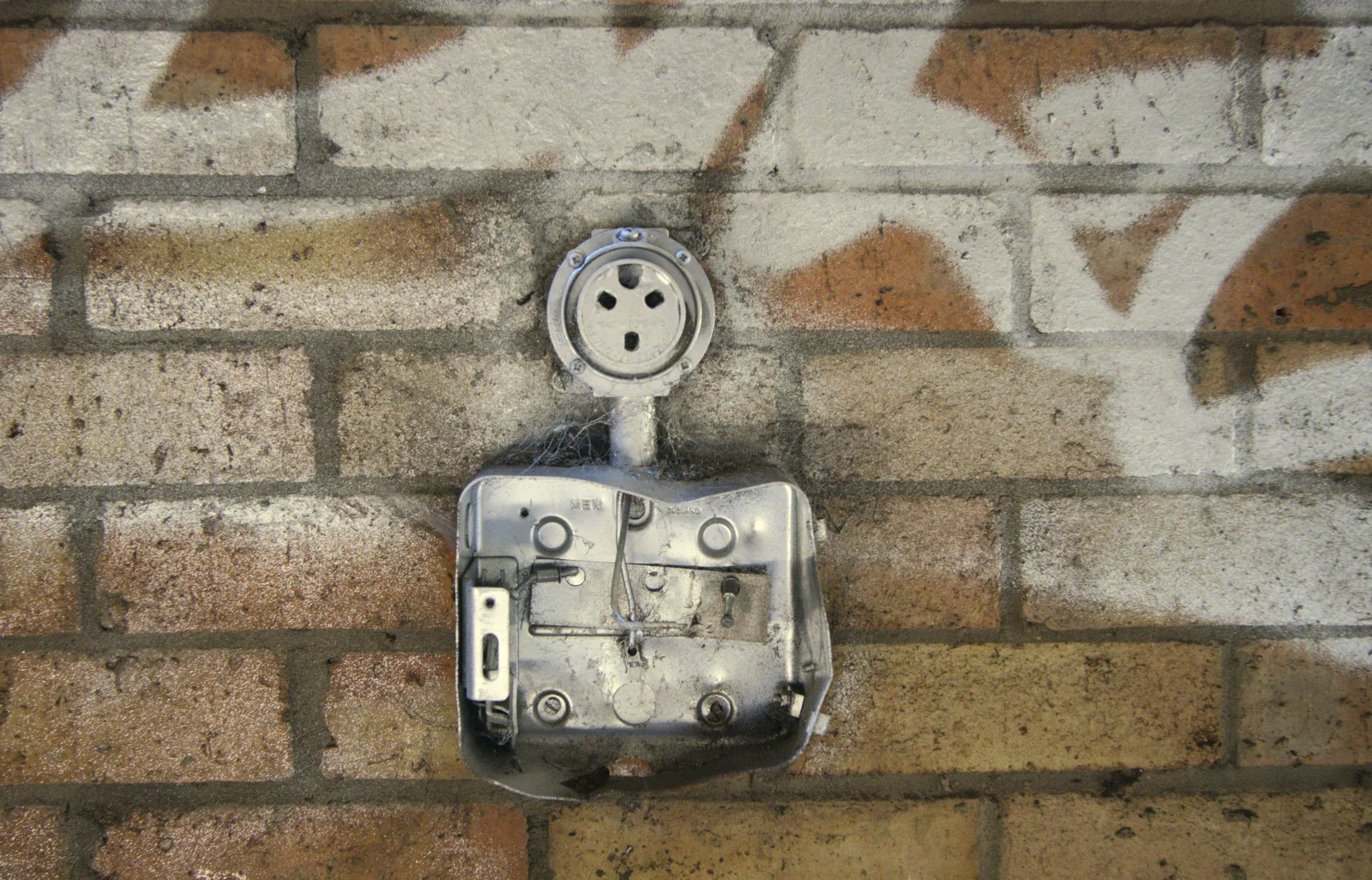 Broken electrical fitting, from Rural Norfolk Dereliction and Graffiti, Ipswich Road, Norwich - 27th May 2012