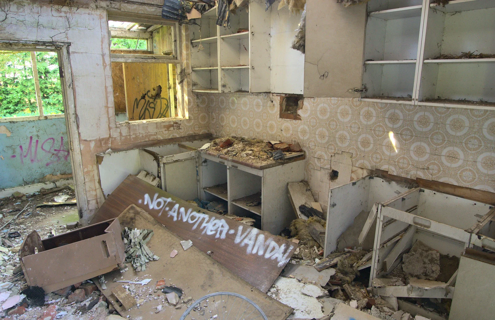 Not another vandal in a wrecked kitchen, from Rural Norfolk Dereliction and Graffiti, Ipswich Road, Norwich - 27th May 2012