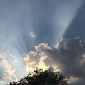 Some impressive crepuscular rays over the side field, The BBs at the White Hart, Roydon, Norfolk - 1st June 2012