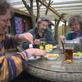 The band eat some food, The BBs at the White Hart, Roydon, Norfolk - 1st June 2012