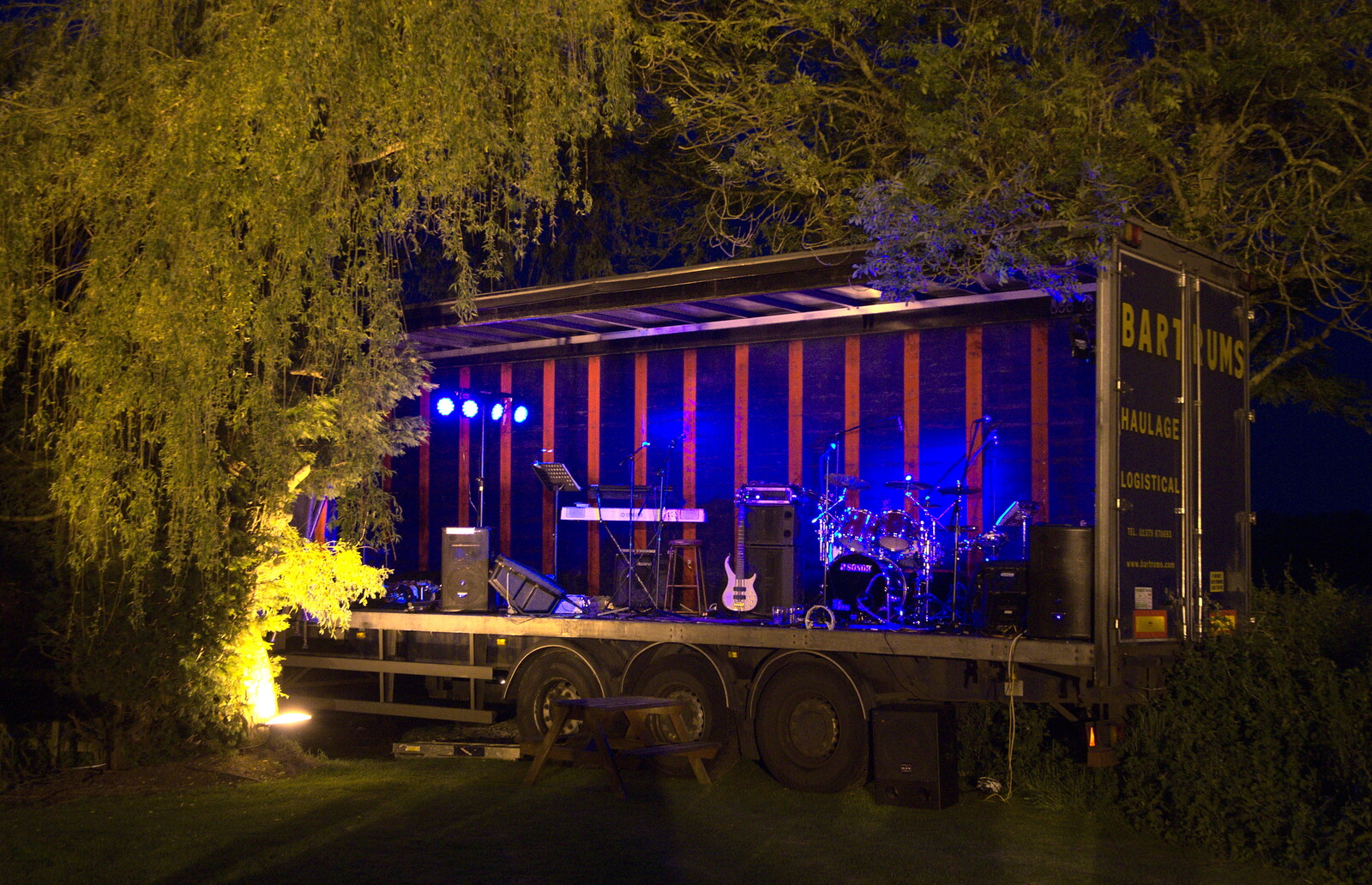 The BBs at the White Hart, Roydon, Norfolk - 1st June 2012: The stage looks quite good at night