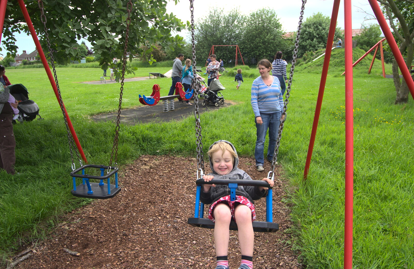 Fred's Sports Day and Other Stories, Palgrave, Suffolk - 2nd June 2012: Isobel does swing pushing