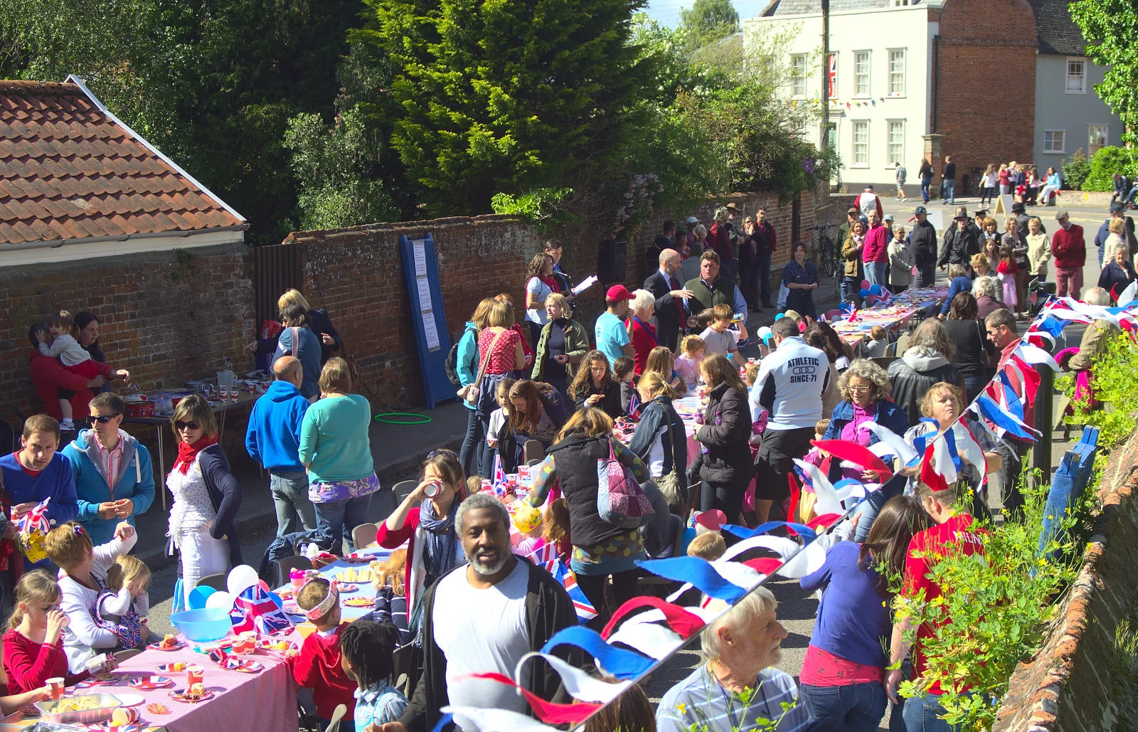 A crowded scene on Church Street, from The Queen's Diamond Jubilee Weekend, Eye and Brome, Suffolk - 4th June 2012