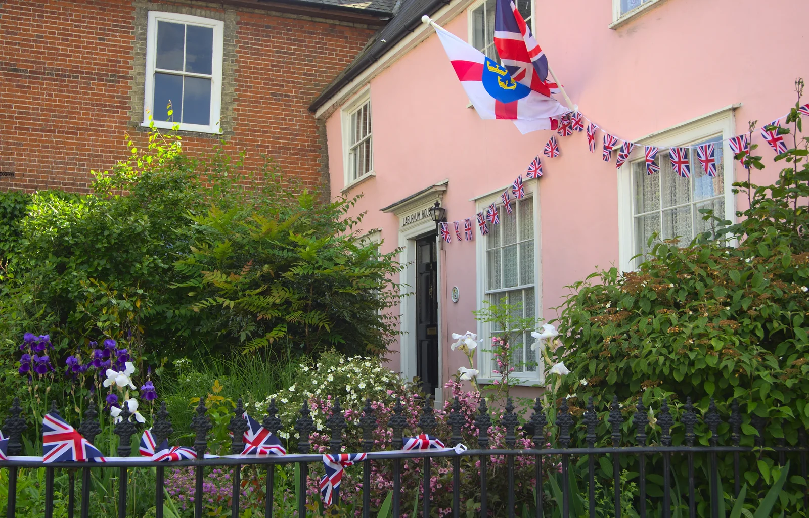 Laburnum House has some flags out, from The Queen's Diamond Jubilee Weekend, Eye and Brome, Suffolk - 4th June 2012