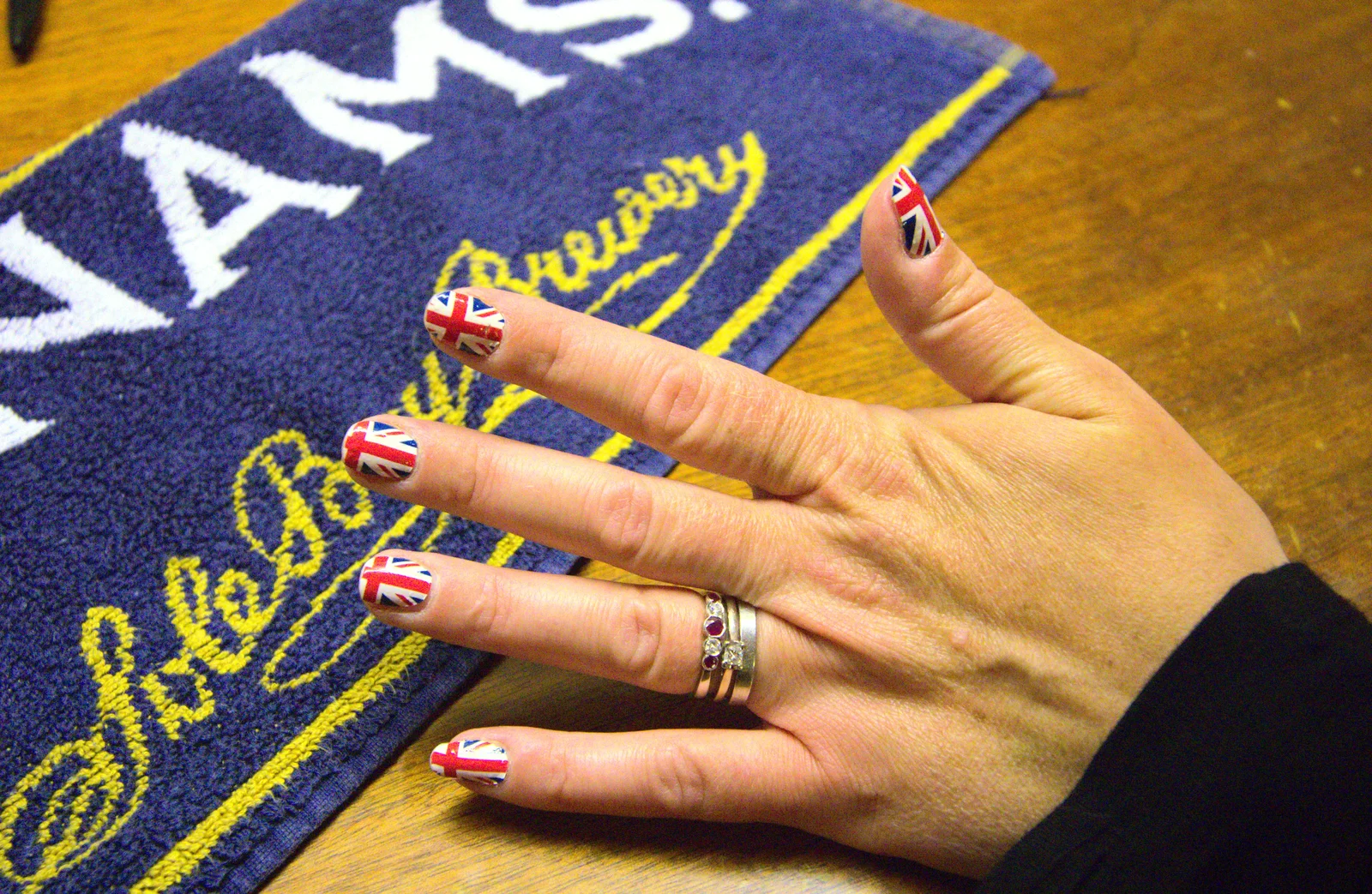 Jubilee-styled finger nails, from The Queen's Diamond Jubilee Weekend, Eye and Brome, Suffolk - 4th June 2012