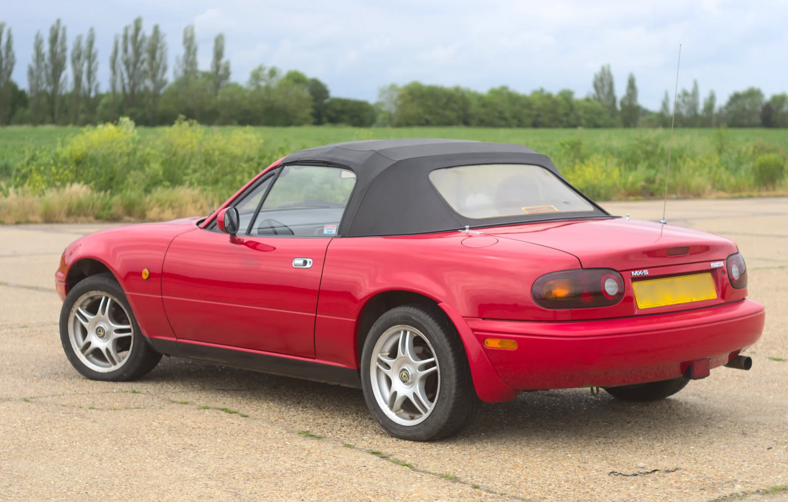 The MX-5 on the runway at Eye Airfield, from The Queen's Diamond Jubilee Weekend, Eye and Brome, Suffolk - 4th June 2012