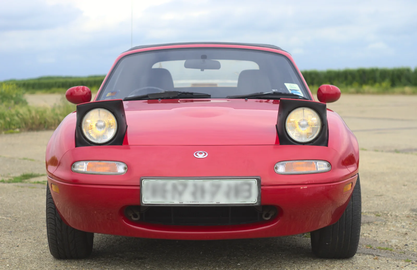 The Mazda has its lights up, from The Queen's Diamond Jubilee Weekend, Eye and Brome, Suffolk - 4th June 2012