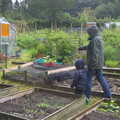 Sis shows Fred around the allotments, Chagford and Haytor, Dartmoor, Devon - 11th June 2012
