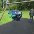 Sis gives Fred a go on the swings, Chagford and Haytor, Dartmoor, Devon - 11th June 2012