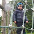 Fred looks pensively at a rope bridge, Chagford and Haytor, Dartmoor, Devon - 11th June 2012