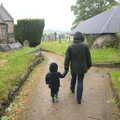Fred and Sis walk around the churchyard, Chagford and Haytor, Dartmoor, Devon - 11th June 2012