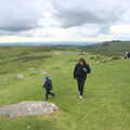 Fred and Isobel run up the hill, Chagford and Haytor, Dartmoor, Devon - 11th June 2012