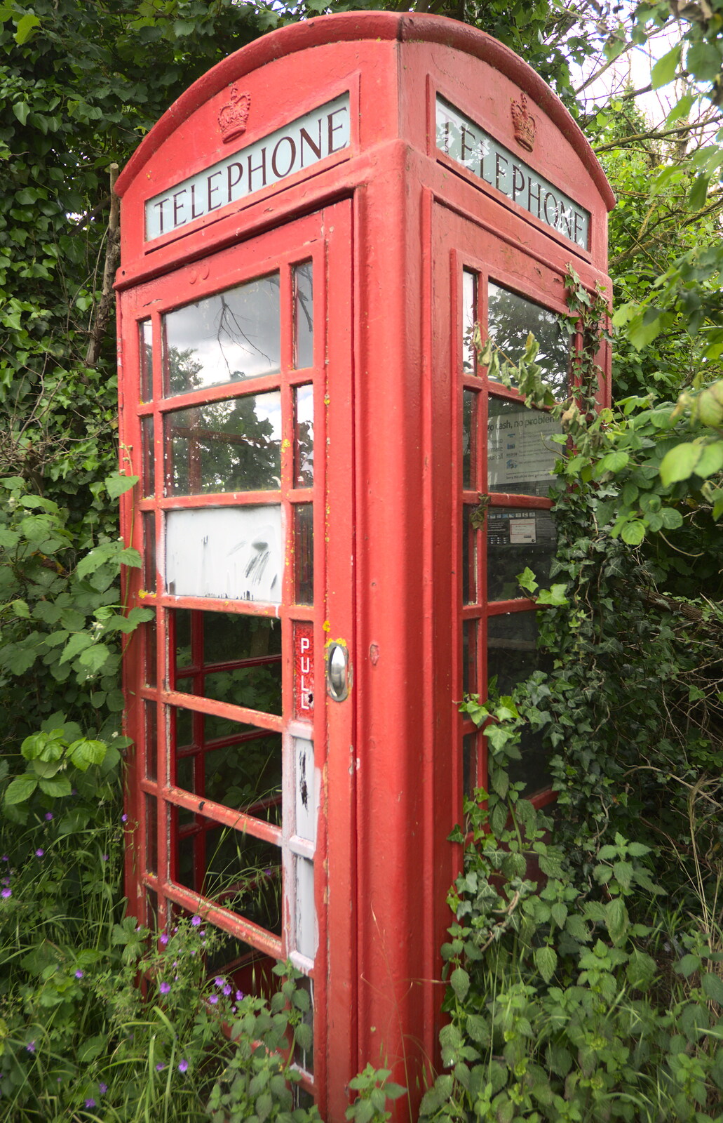 A derelict K6 phone box near Holton, Suffolk from A Night at the Crown Hotel, Southwold, Suffolk - 13th June 2012