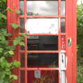 Missing windows in the derelict phonebox, A Night at the Crown Hotel, Southwold, Suffolk - 13th June 2012