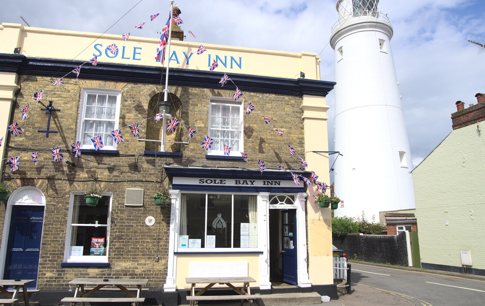 The Sole Bay Inn and lighthouse from A Night at the Crown Hotel, Southwold, Suffolk - 13th June 2012