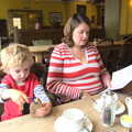 Fred and Isobel do breakfast, A Night at the Crown Hotel, Southwold, Suffolk - 13th June 2012