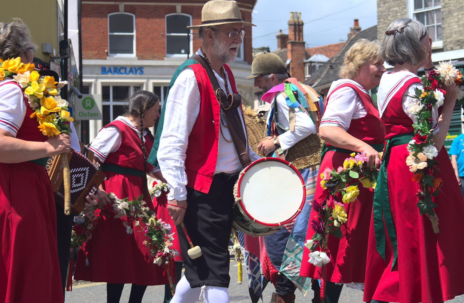 The Morris drummer from Morris Dancing and a Carnival Procession, Diss, Norfolk - 17th June 2012