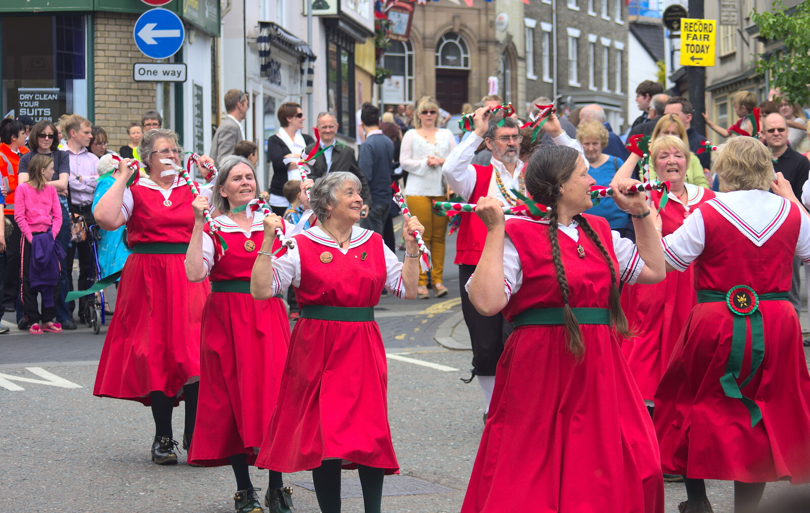 Dancing in the street from Morris Dancing and a Carnival Procession, Diss, Norfolk - 17th June 2012