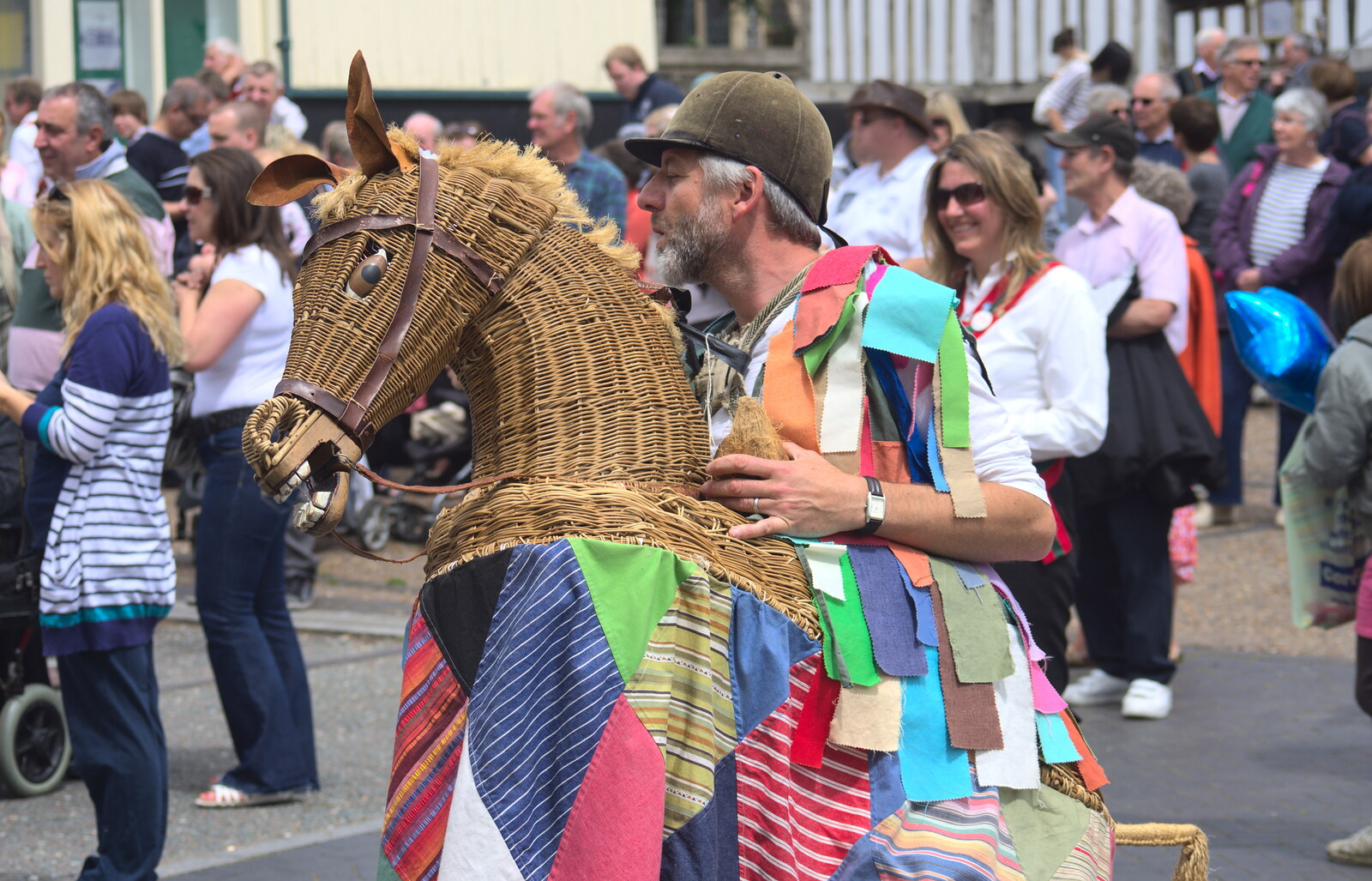 A dude with a wicker horse from Morris Dancing and a Carnival Procession, Diss, Norfolk - 17th June 2012