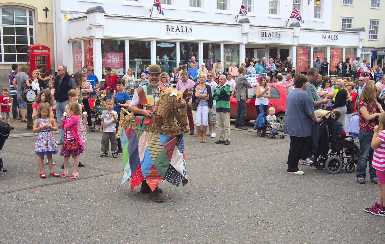 The crowds outside Beales from Morris Dancing and a Carnival Procession, Diss, Norfolk - 17th June 2012