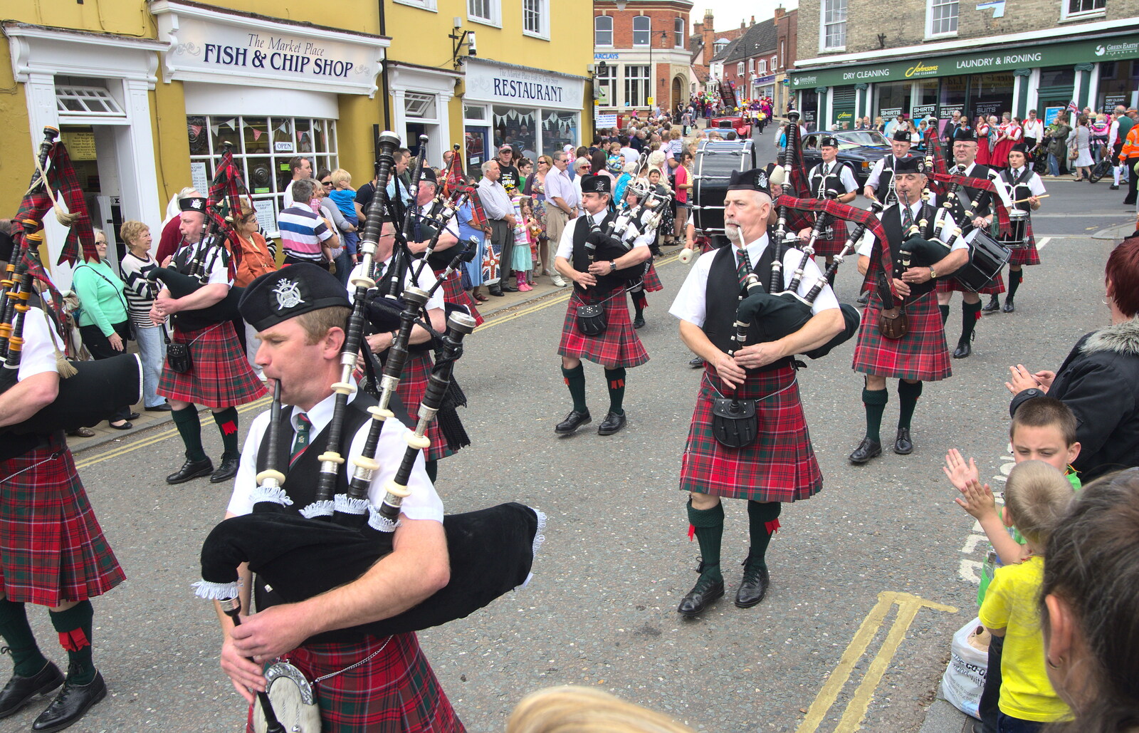 A pipe band from Morris Dancing and a Carnival Procession, Diss, Norfolk - 17th June 2012