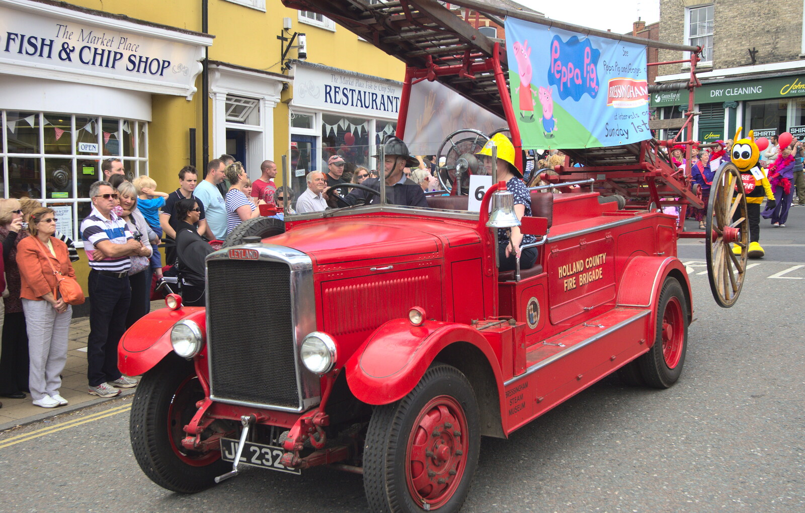 Vintage fire engine from Morris Dancing and a Carnival Procession, Diss, Norfolk - 17th June 2012