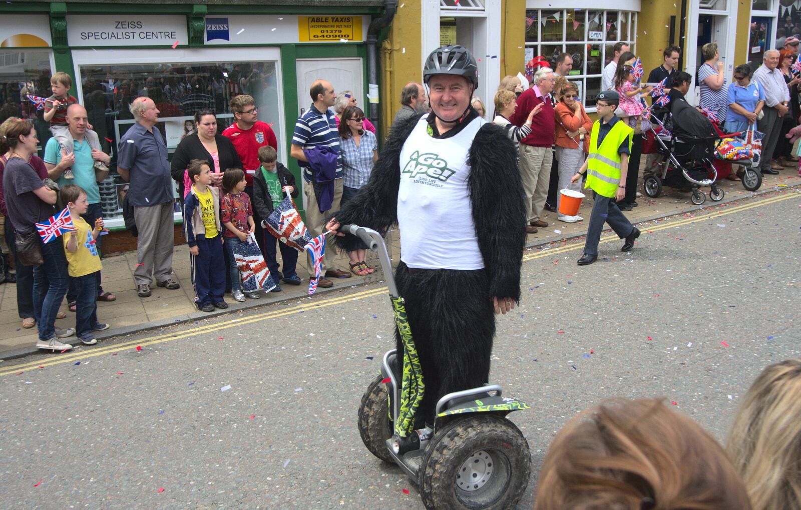 A gorilla on a Segway from Morris Dancing and a Carnival Procession, Diss, Norfolk - 17th June 2012