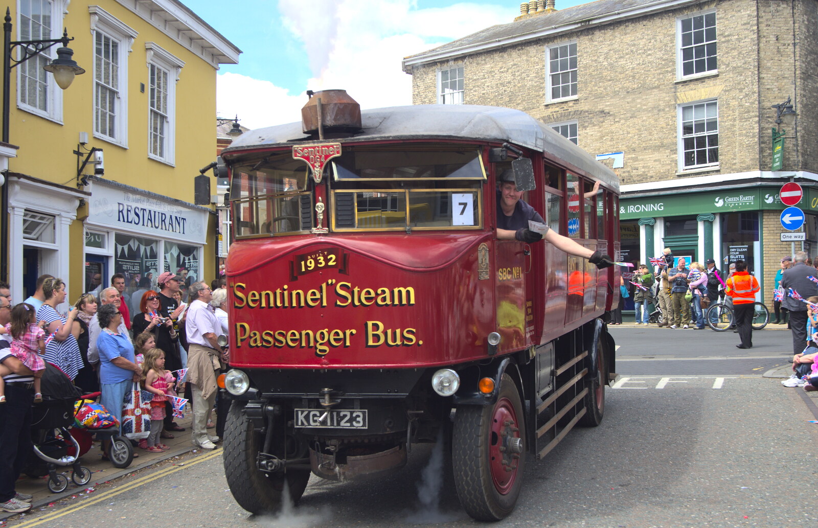 A 1932 Sentinel Steam passenger bus from Morris Dancing and a Carnival Procession, Diss, Norfolk - 17th June 2012