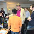 Stephen Fry watches Chet's fridge magnet app, Stephen Fry Visits TouchType, Southwark, London - 19th June 2012
