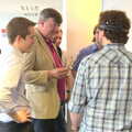 Adam's wired up to an electroencephalograph, Stephen Fry Visits TouchType, Southwark, London - 19th June 2012