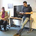 Ben reads out an introduction, Stephen Fry Visits TouchType, Southwark, London - 19th June 2012