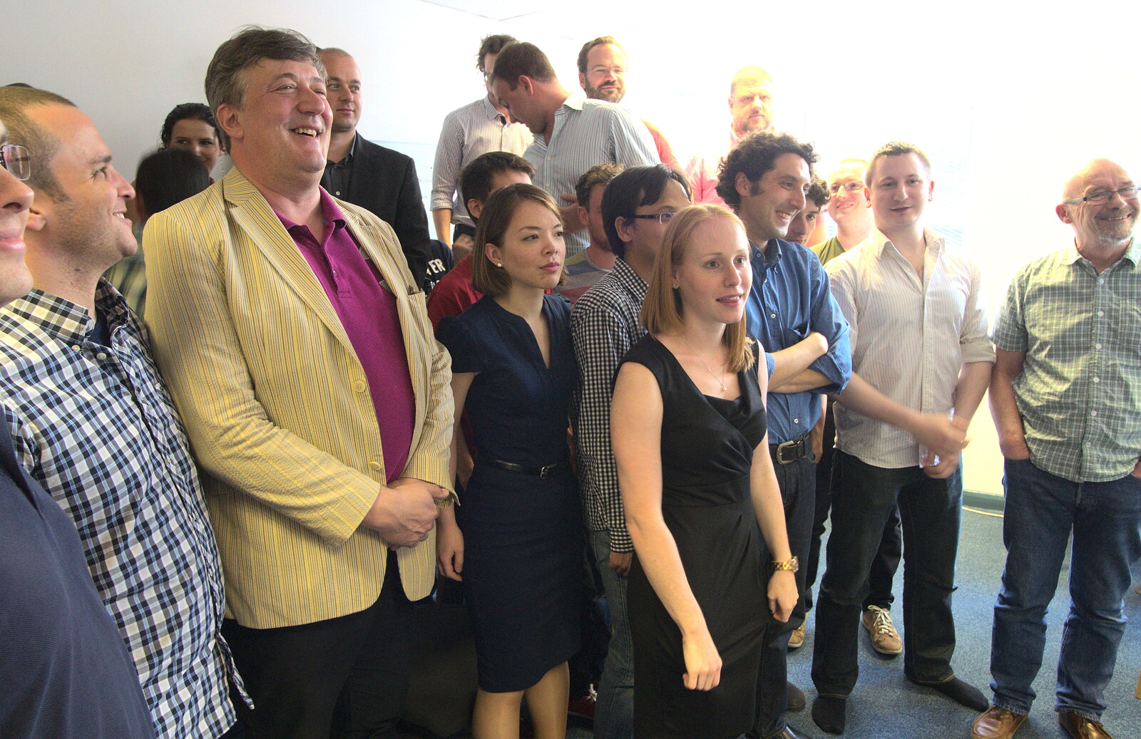 A group photo is assembled from Stephen Fry Visits TouchType, Southwark, London - 19th June 2012