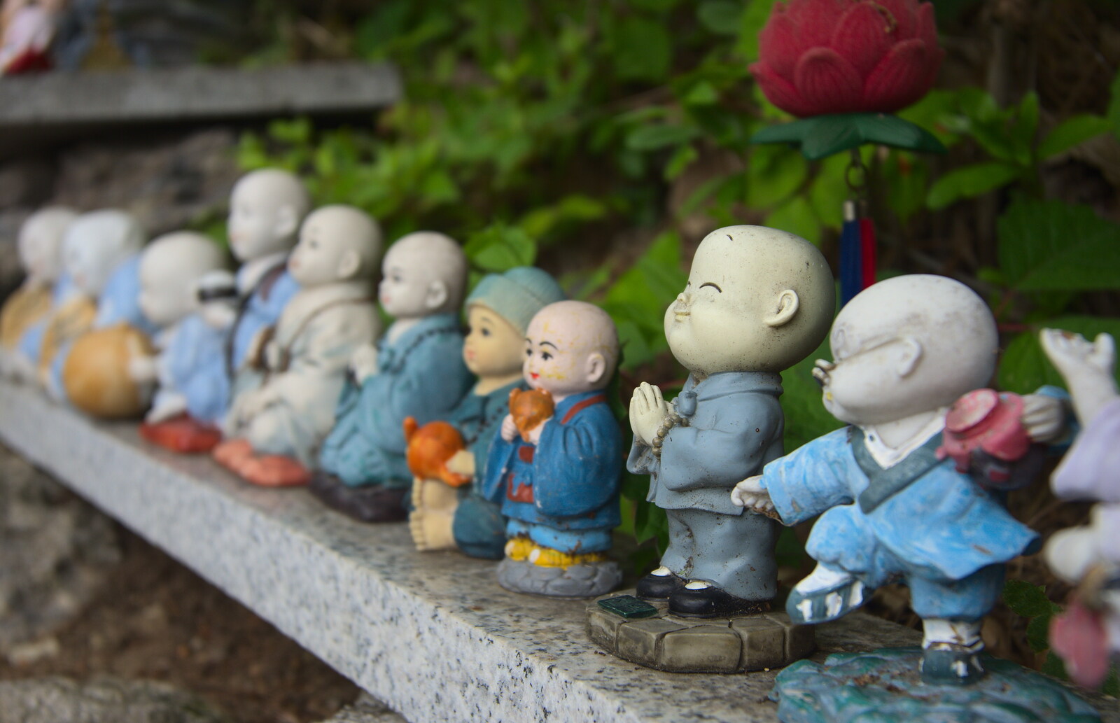 A row of praying Buddhas from Working at Samsung, and Geumosan Mountain, Gumi, Gyeongsangbuk-do, Korea - 24th June 2012