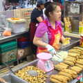 Lunch: deep fried sausages wrapped in bean curd , Seomun Market, Daegu, South Korea - 1st July 2012