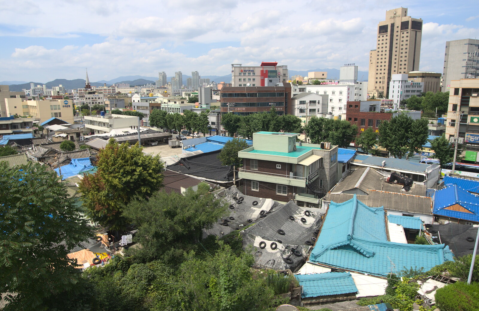 Looking out over the roofs of Daegu from Seomun Market, Daegu, South Korea - 1st July 2012