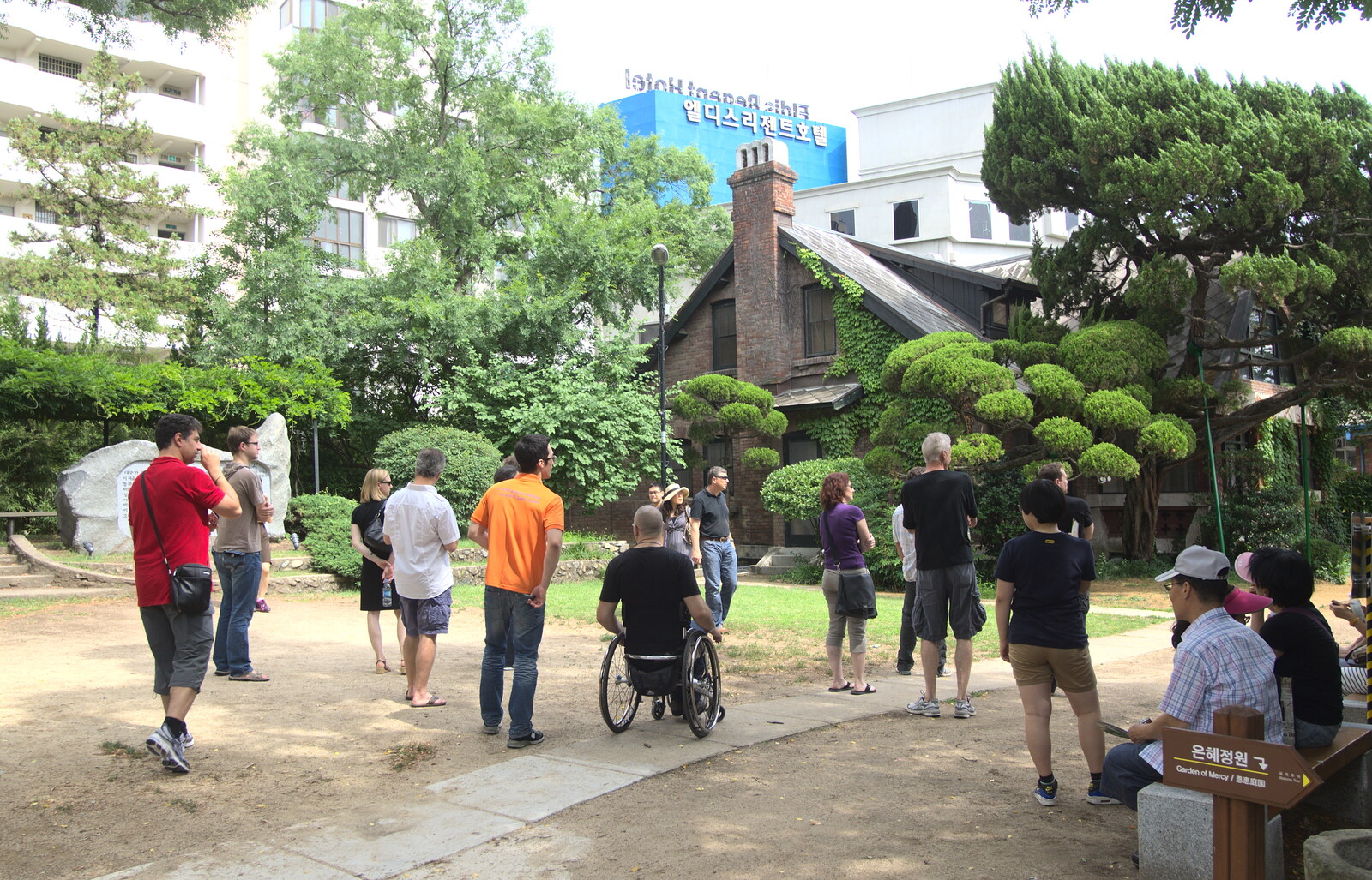 A tour group mills around from Seomun Market, Daegu, South Korea - 1st July 2012