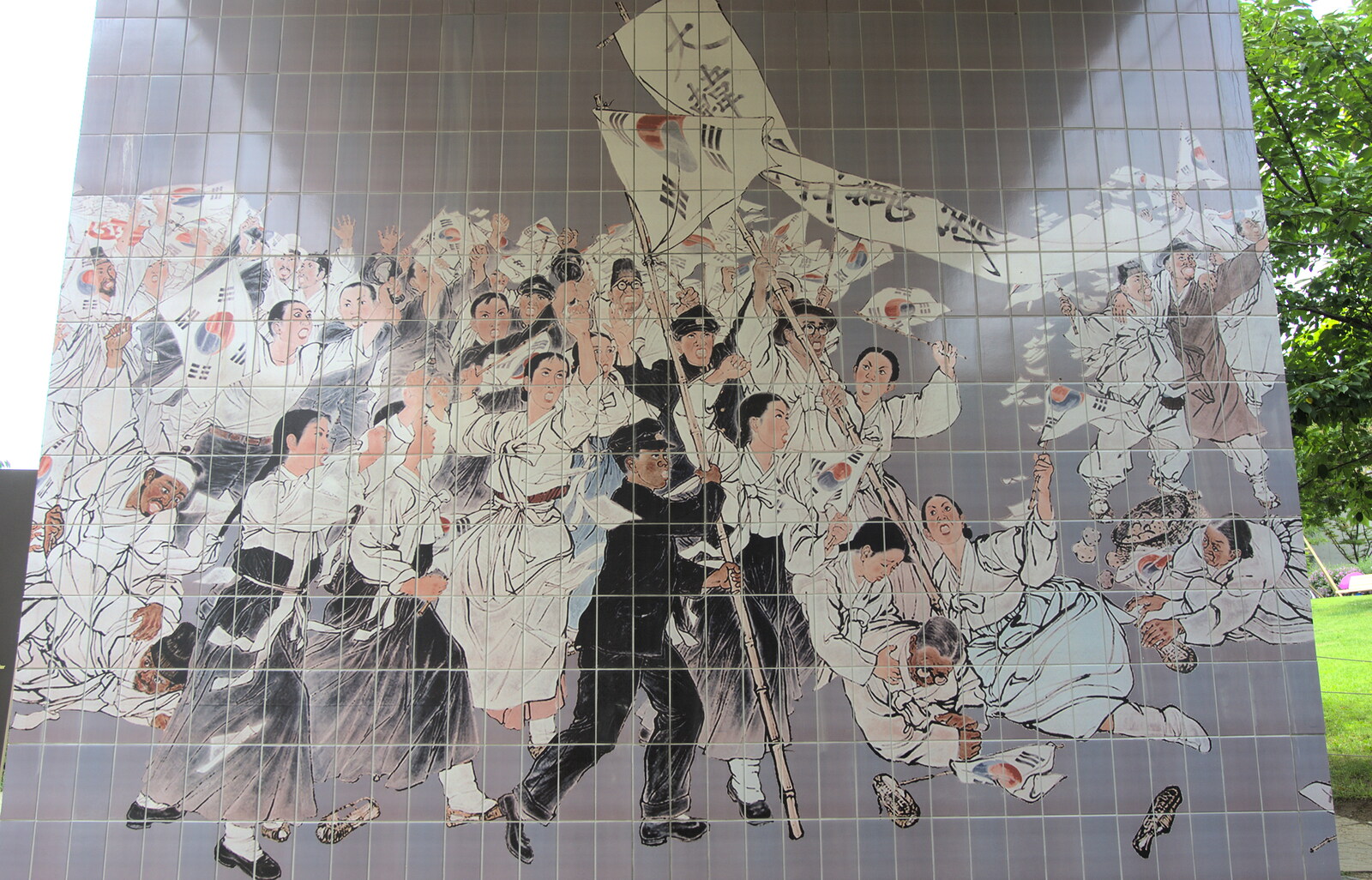 A cool tiled mural from Seomun Market, Daegu, South Korea - 1st July 2012
