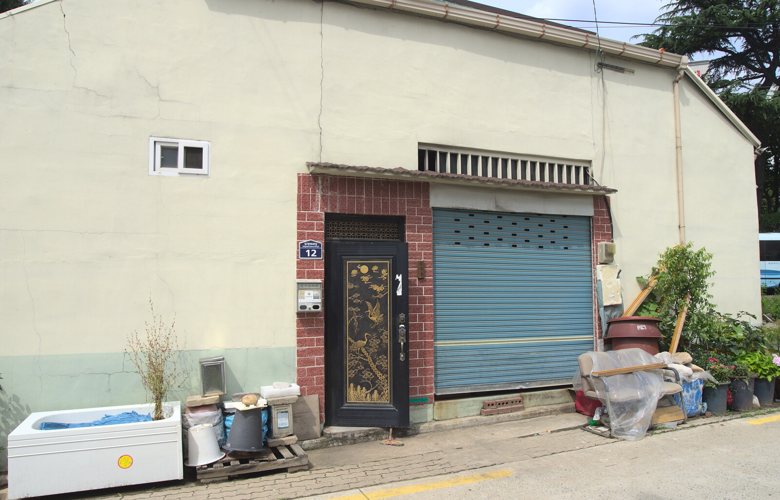 Ornate door on a house from Seomun Market, Daegu, South Korea - 1st July 2012