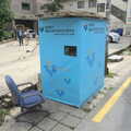 A curious blue hut with a peep-hole in the side, Seomun Market, Daegu, South Korea - 1st July 2012