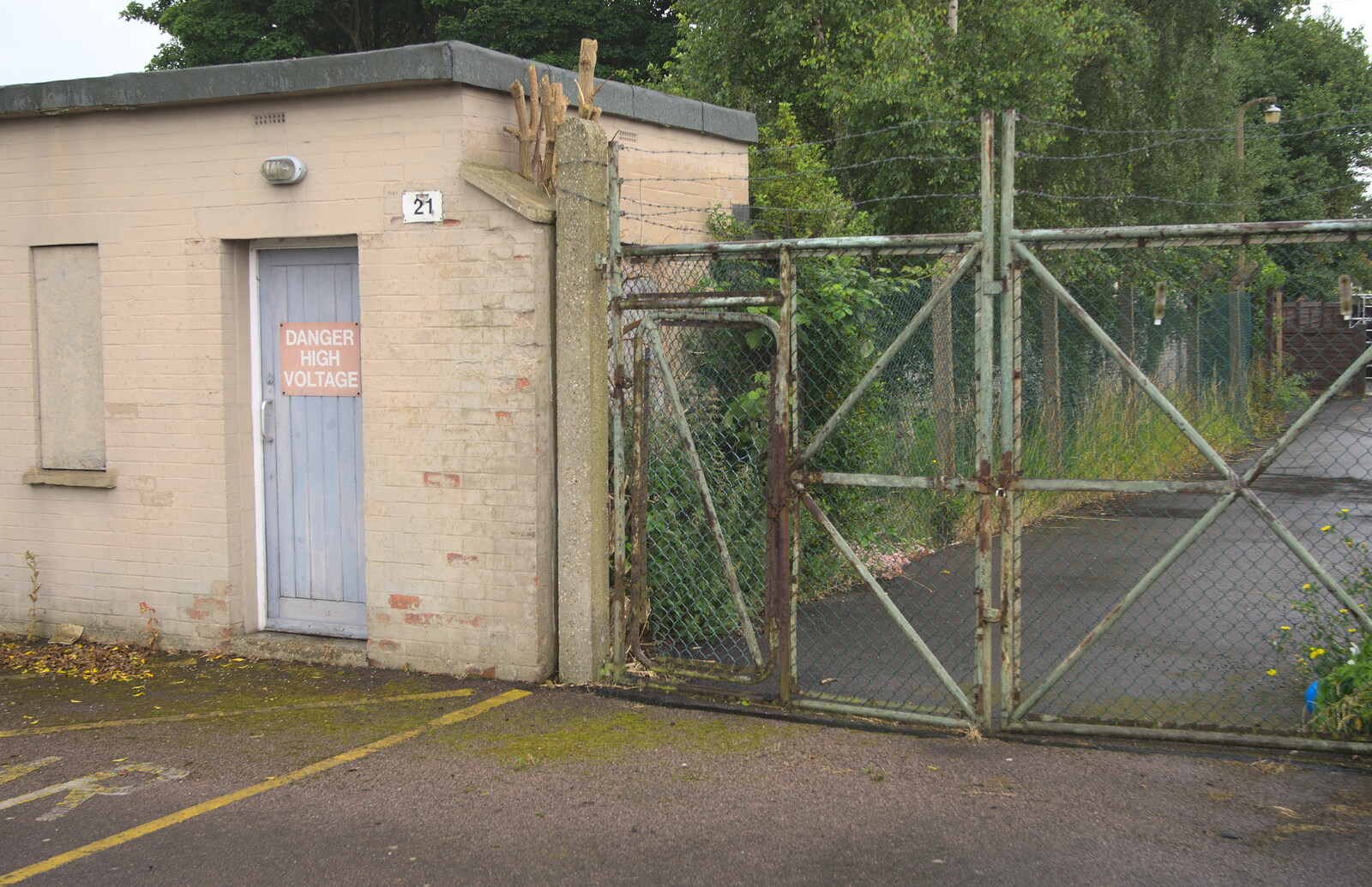Old security gate, and an electric substation from TouchType does Bletchley Park, Bletchley, Bedfordshire - 20th July 2012