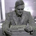 A slate statue of Alan Turing, TouchType does Bletchley Park, Bletchley, Bedfordshire - 20th July 2012
